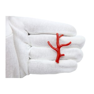 ปะการังแดงจากอิตาลีขนาด12กะรัตหินอัญมณี43X34X4MM หยาบขัดเงาขนาด - Product Image 4