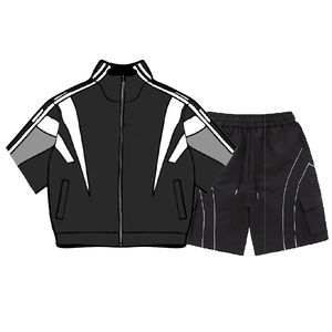 Custom logo Jogging Suit Tracksuit Suits Nylon Track <b>Shirt</b> and Shorts <b>Men</b> Windbreaker Short Set <b>for</b> Satin - Product Image 2