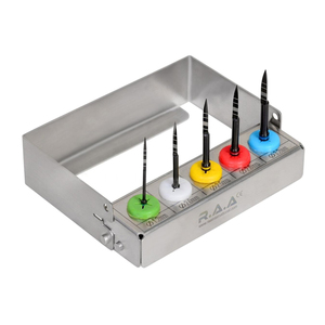 R.A.A. Kit de Brocas Piloto para Implantes Dentales, 5 Piezas, Cabezas de Acero Codificadas por Color, Certificación CE, Garantía de 3 Años, Clase I, Modelo RAA-117 - Product Image 1