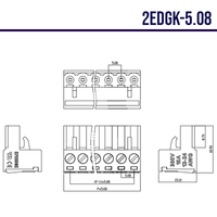 2EDG-5.08 3P Bornier à vis enfichable à 3 broches avec connecteur à broches droites pour PCB Marque nationale