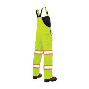 Bavoir ignifuge réfléchissant en polyester vert citron, vêtements de travail haute visibilité pour l'entretien industriel de la construction - Product Image 2