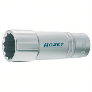 Hazet <b>12</b>-<b>Point</b> Long Square <b>Socket</b> 1/2'' with Traction Profile and Knurling - Product Image 2