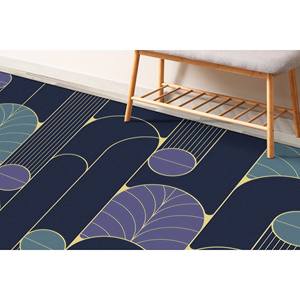 Tapis moderne imprimé abstrait violet, design chenille élégant pour chambre d'enfant, tapis en chenille - Product Image 2