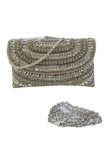 Elegante bolso de noche de satén étnico para mujer, bolso de mano de satén Para Boda nupcial, solapa con patrón de piedra hecho a mano, estilo de moda - Product Image 2