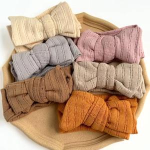 Elastic Turban Nature Linen Swaddle Hairwrap Double Bow Harper <strong>Headband</strong> Oversized Topknot for <strong>Baby</strong> Girls - Product Image 6