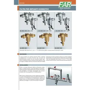 Filtre de système Far 3943 1 pouce en acier inoxydable chromé à haut débit avec raccords mâle-mâle et raccord pour manomètre - Product Image 3