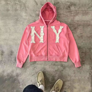 เสื้อฮู้ดซิปแบบยูนิเซ็กซ์ ผ้าฟลีซผสมคอตตอน แต่งลายตัวอักษร NY สไตล์ลำลอง ใส่ได้ในฤดูใบไม้ร่วง ทรงปกติ - Product Image 3