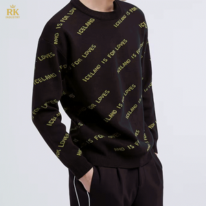 OEM y ODM Hombres Suéter Jacquard Knit Pullovers Prendas de punto Cuello redondo Punto Algodón Diseñador Suéter Hombres - Product Image 6