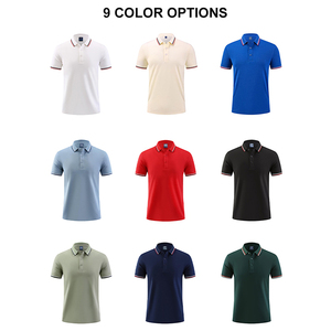 Polos de sport de golf à manches courtes respirants de haute qualité en tissu de toile solide avec logo brodé personnalisé pour hommes grande taille - Product Image 2
