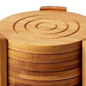 ชุดถาดรองแก้วทำจากไม้ธรรมชาติแกะสลักงานฝีมือที่ไม่เหมือนใคร - Product Image 2