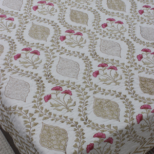 Mughal Jaal Hand Block Printed Cotton Jaipuri Reversible <b>Quilt</b> - Product Image 2