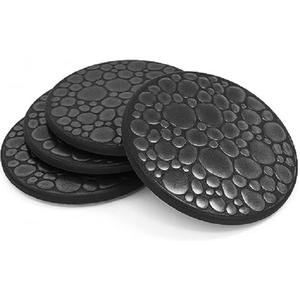 Produit de vente chaud Ensemble en métal de qualité de 4 sous-verres ronds dans un plateau de service de thé au café fini Table à manger Dessous de verre décoratifs - Product Image 3