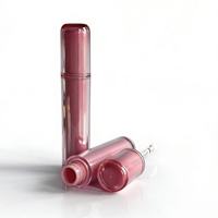 Tubes de gloss/rouge à lèvres ronds roses personnalisables avec applicateur à vis, contenants en plastique vides de 3 ml