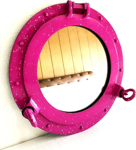 Hublot vintage en aluminium noir avec cadre en verre, décoration murale nautique - Product Image 5