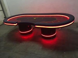 โต๊ะไม้เล่นการพนัน96นิ้ว10ผู้เล่น LED มืออาชีพโต๊ะโป๊กเกอร์เท็กซัส - Product Image 4