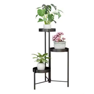 Jardinières vintage en métal avec support de vélo noir Jardinières décoratives en métal Pot de fleur Conteneur d'herbes à prix raisonnable - Product Image 2