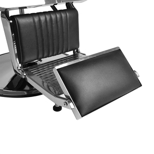 Sillón <span class=keywords><strong>de</strong></span> Barbería Negro, Moderno y Vintage, Reclinable, <span class=keywords><strong>de</strong></span> Cuero PU, con Reposapiés Ajustable, Bomba Hidráulica Profesional, para Hotel - Product Image 4