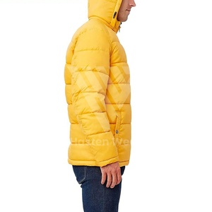 Blouson d'hiver matelassé léger pour homme, style vintage, couleur unie, à capuche, séchage rapide, respirant, coupe-vent, pour l'extérieur - Product Image 3