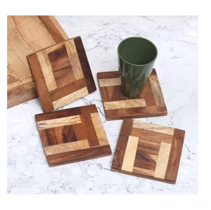 Posavasos Redondo de Madera Natural para Bebidas, Producto en Oferta y de la Mejor Calidad, de Address Crafts India - Product Image 1