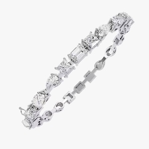 Mix stone Diamond Loop Moissanite lab grown diamond Bangle for Anniversary Gift And girls - Product Image 1