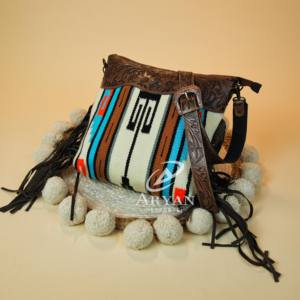 New Unique Design Hand Tooled Fringe Handbags Multi Color Aztec Saddle <b>Blanket</b> Sling Bags Bohemian Stylish Bags for Women's - Product Image 5