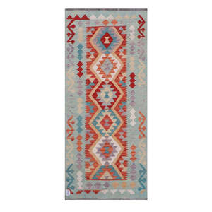 Alfombra Kilim de Maimana, Afganistán, 197 x 85 cm, Alfombras y Juegos de Alfombras - Product Image 1