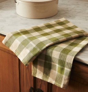 Serviette de cuisine en coton tissé à carreaux colorés empilables, disponible à prix de gros. - Product Image 5