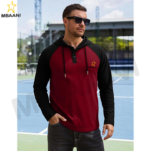 Sweat-shirt à capuche pour homme, manches longues, décontracté, athlétique, mode, pull à capuche avec col contrasté et cordon de serrage - Product Image 2