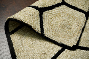 Customized SHEELTEX Modern Rectangle Jute <b>Runner</b> Rug High Quality Braided Home Decor Bedroom Area <b>Washable</b> Geometric Style - Product Image 3