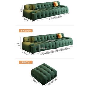 Extra Back <b>Support</b> Foldable <b>Sofa</b> with Tufted Feature Upholstered in Durable Fabric - Product Image 3