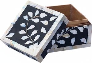 Caja de joyería con incrustaciones de hueso de diseño atractivo hecha a mano, caja de almacenamiento de joyería de diseño indio de HF CRAFTS At Low Coast - Product Image 3