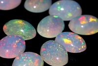 Opale naturelle multi-feu ovale de qualité supérieure 8x6mm, cabochon, pierre précieuse en vrac, certifiée par un tiers, vente en gros 1-2