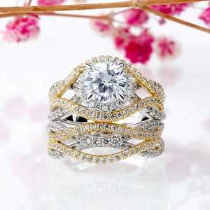 Anillo de compromiso Moissanite de corte brillante redondo Vintage, regalo elegante para bodas y fiestas, exportación directa desde la India - Product Image 1