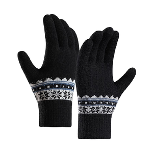 Gants d'hiver chauds pour hommes et femmes, gants tactiles personnalisés avec flocon de neige en tricot épais de Noël, décoration de Noël - Product Image 4