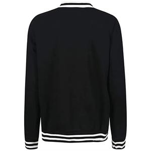 แจ็คเก็ตผ้าฝ้ายสีดำสำหรับผู้หญิงแจ็คเก็ตทีมกีฬาเบสบอลปรับแต่งได้เสื้อครอปทีม - Product Image 2