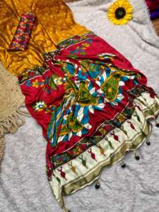 Tela de Sari Semi Gajji impresa Digital del proveedor de desgaste étnico Premium 6,30 M corte Material elegante 1149/PC para niñas - Product Image 4