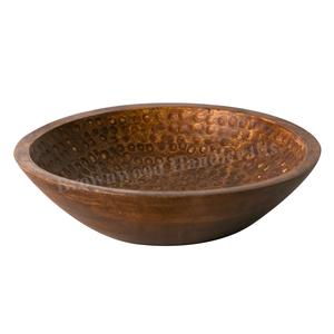 Bol à pâte en bois de qualité supérieure Bol fait main en bois de manguier au design moderne pour la maison, les hôtels et les restaurants utilisent des bols à bougies en bois - Product Image 1