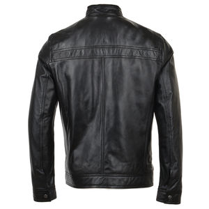 Veste en cuir décontractée pour homme, automne-hiver, fermeture éclair, vêtements pour homme, veste en cuir à manches longues slim, veste de moto - Product Image 2