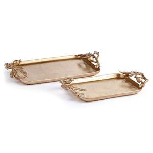 Metal Casted Golden Elegant and Durable Metal Serving <b>Tray</b> Perfect for Serving <b>Drinks</b> Snacks and Stylish Decor - Product Image 4