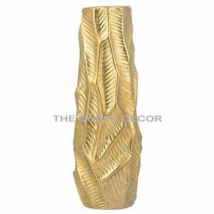 Fantaisie élégante aluminium métal forme Unique finition marron martelé Texture maison décorative Vase à fleurs fait à la main - Product Image 2