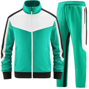 Ensemble de survêtement de jogging CAUSTOM en coton molletonné avec fermeture éclair, sweat-shirt à capuche et pantalon de jogging, contraste de couleurs et uni, unisexe pour hommes et femmes - Product Image 5