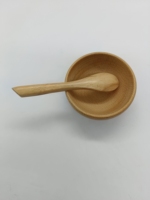 Masque de mélange facial rond écologique, ensemble de bols en bois naturel de plage à vapeur avec cuillère pour les soins de la peau, fabrication indienne originale