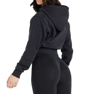 เสื้อฮู้ดพิมพ์ลายซับในเข้ารูปรูดซิปปรับแต่งได้สำหรับผู้หญิงเสื้อผ้าออกกำลังกายระบายอากาศได้ไซส์ใหญ่พิเศษ100% ผ้าฝ้ายฤดูหนาว - Product Image 6