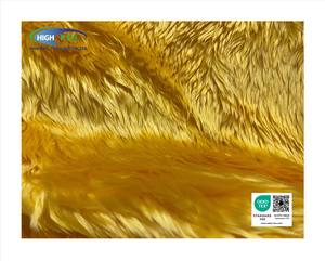 Tissu en fausse fourrure tricotée jaune tournesol, à poils longs 30/35mm, pour vêtements, jouets, vêtements pour femmes, sacs et chaussures - Product Image 1