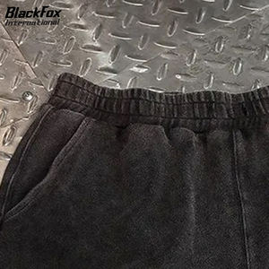 Custom Eco-Friendly <b>Men's</b> Vintage Wash Thick Cotton French Terry <b>Shorts</b> Solid Applique Embroidery Casual Street Wear Logo - Product Image 4