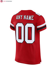 Maillots de football cousus personnalisés en gros respirant Streetwear rétro maillots de football américain rouges - Product Image 5