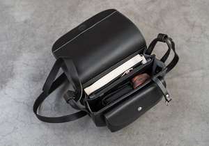 Sac fourre-tout en cuir pour femmes de style minimaliste avec une sangle solide et une ouverture large, sac à main en cuir véritable pour un style décontracté - Product Image 3