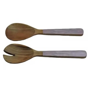 Ensemble de serveur à salade en bois avec cuillère de service à salade polie Antique de haute qualité fourchette accessoires de cuisine articles ménagers de cuisine - Product Image 1