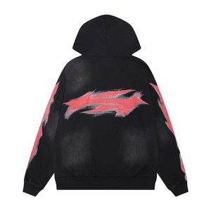 Jersey con capucha de gran tamaño personalizado 3D bordado Logo estampado StreetWear algodón sin forro Sudadera con capucha para hombres - Product Image 3