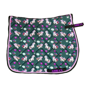Almohadillas para SILLÍN de caballo de polialgodón con estampado de caracteres multicolores Premium ecuestre inglés occidental de secado rápido transpirable - Product Image 4